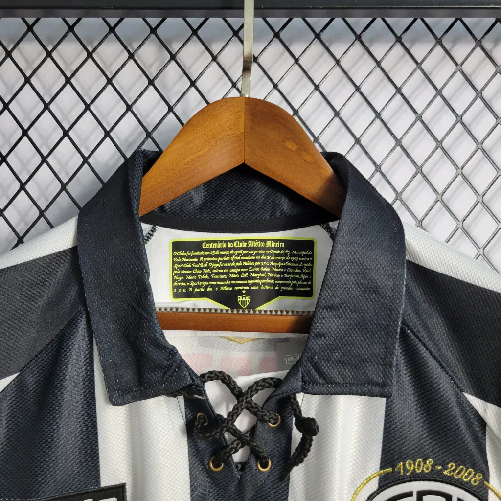 Camisa Atlético Mineiro Retrô 2008 Branco e Preto - Lotto